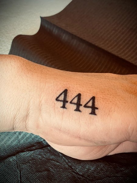 444 Tattoo On Hand