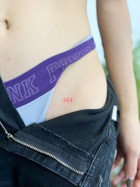 444 Tattoo On Hip