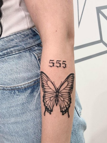 555 Butterfly Tattoo