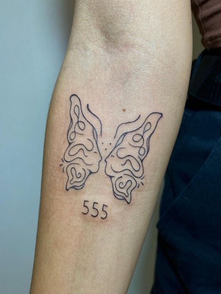 555 Forearm Tattoo