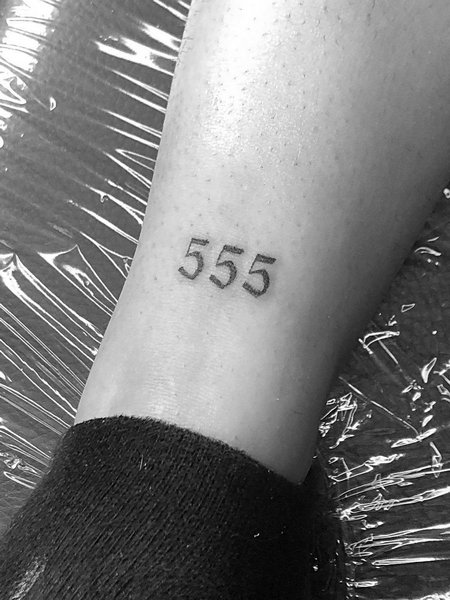 555 Tattoo On Ankle