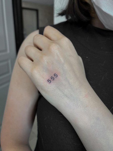 555 Tattoo On Hand