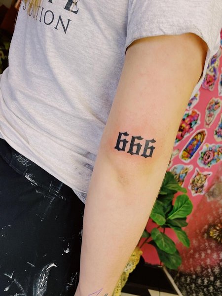 666 Tattoo On Arm