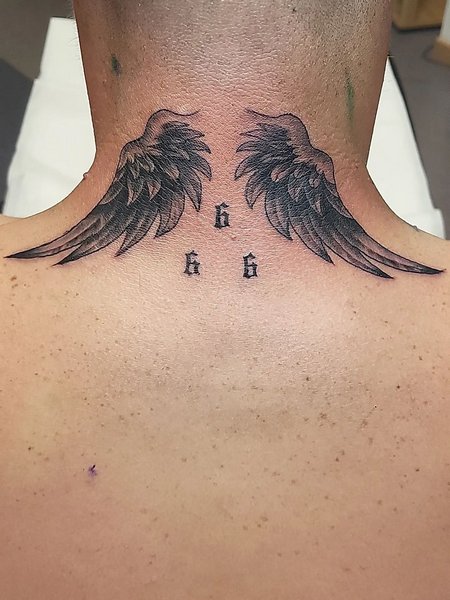 666 Tattoo On Back