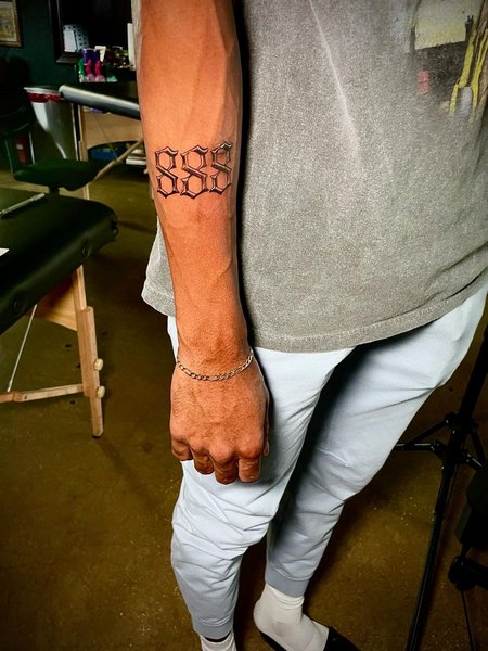 888 Tattoo For Men