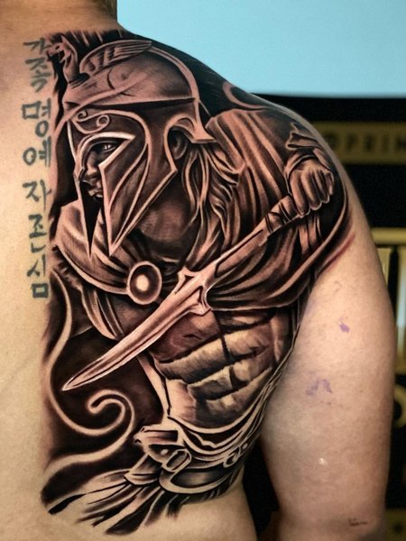 Achilles Tattoo On Back