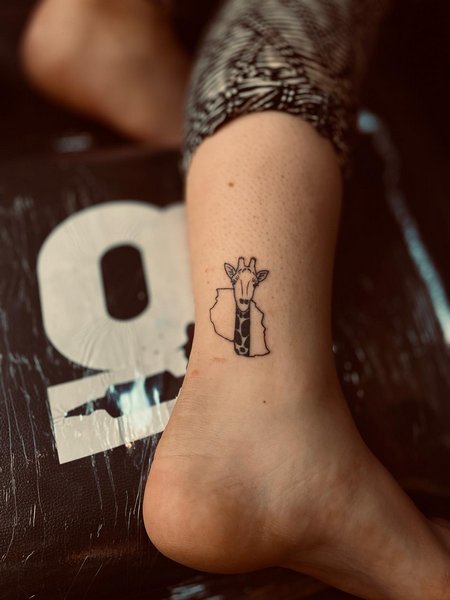 Africa Tattoo On Ankle