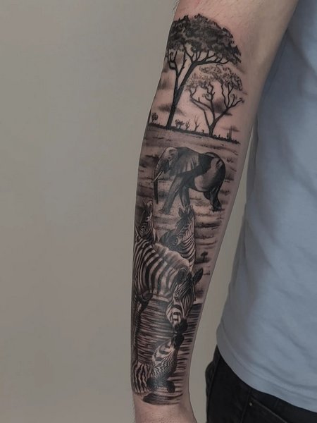 Africa Tattoo On Arm