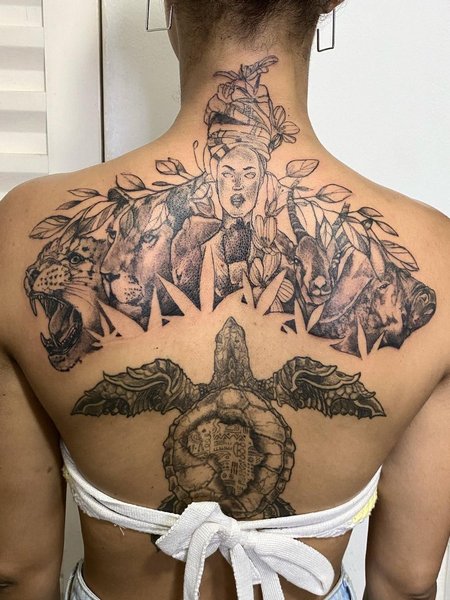 Africa Tattoo On Back