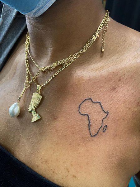 Africa Tattoo On Chest