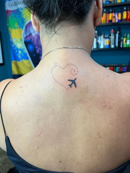 Airplane Tattoo On Back