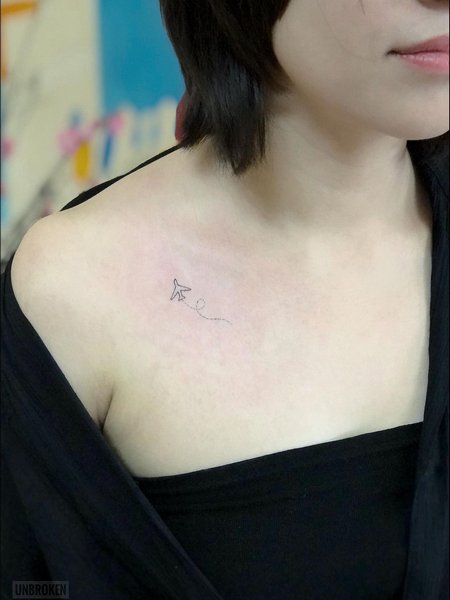 Airplane Tattoo On Chest