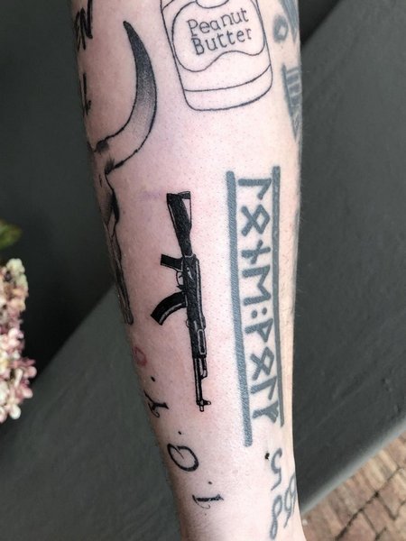 Ak 47 Gun Tattoo