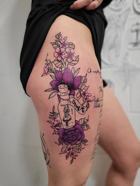 Alice In Wonderland Tattoo Flowers