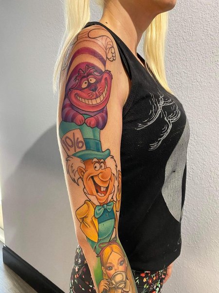 Alice In Wonderland Tattoo Sleeves