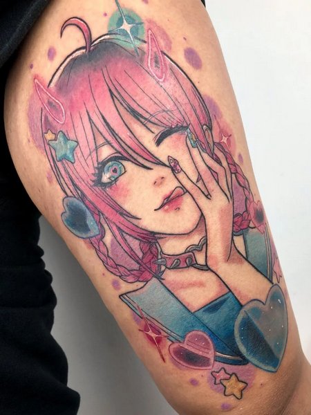 Anime Girl Tattoo