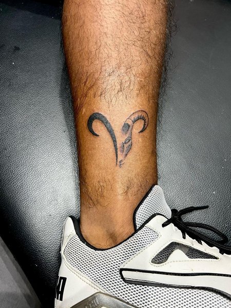 Aries Tattoo On Ankle