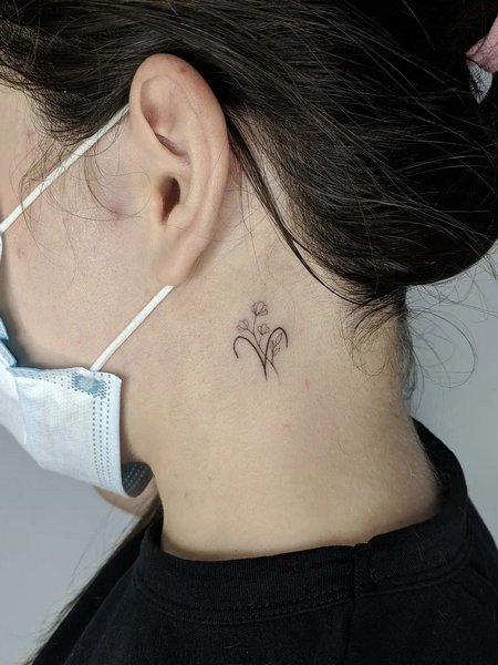 Aries Tattoo On Neck