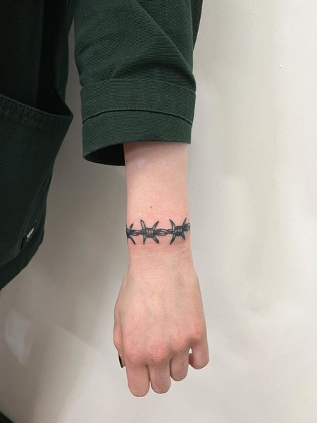 Barb Wire Wrist Tattoo