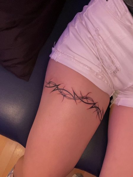 Barbed Wire Leg Tattoo