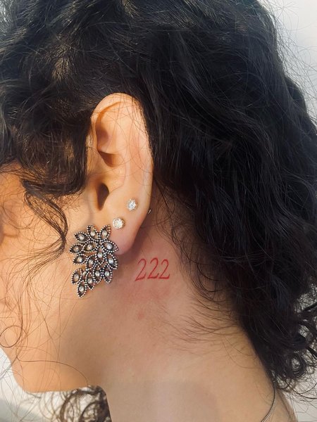 Behind The Ear 222 Tattoo