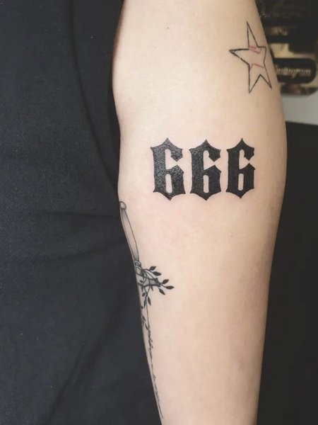 Black 666 Tattoo