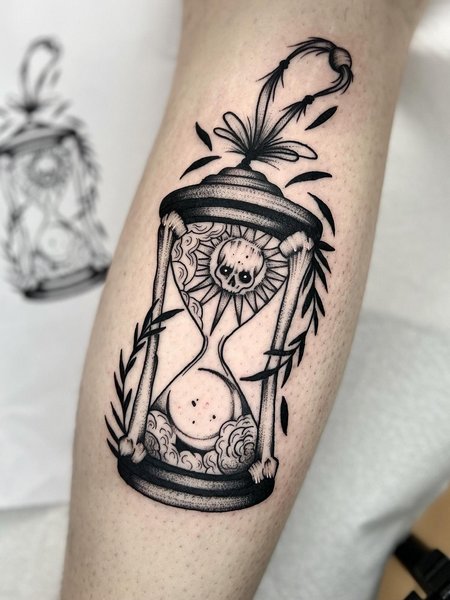 Black Hourglass Tattoo