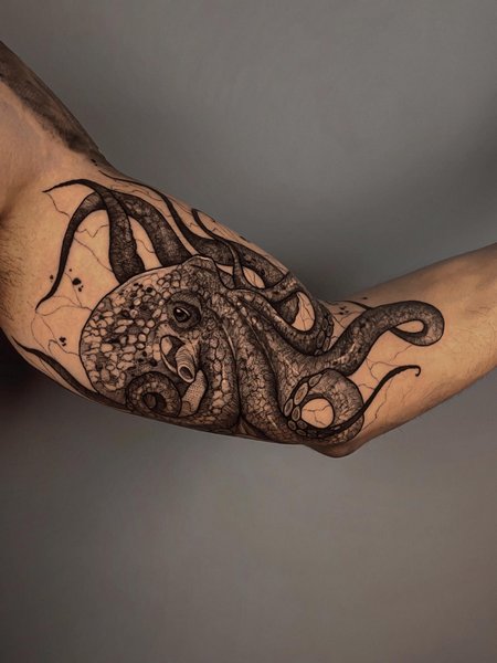 Black Octopus Tattoo