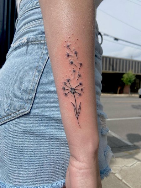 Blowing Dandelion Tattoo