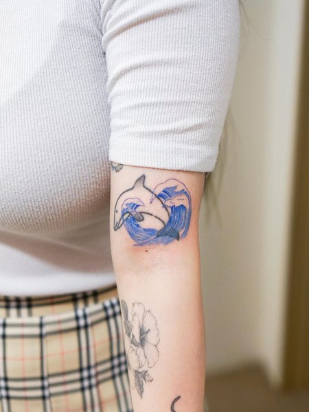 Blue Wave Tattoo