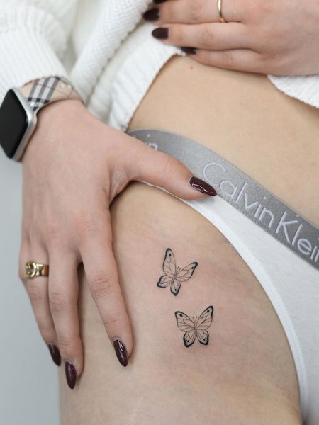 Butterfly Hip Tattoo