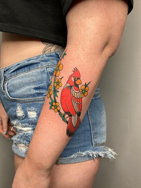 Cardinal Tattoo On Arm