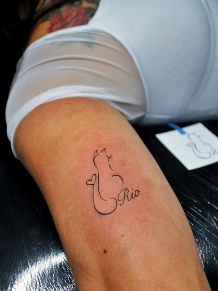 Cat Silhouette Tattoo