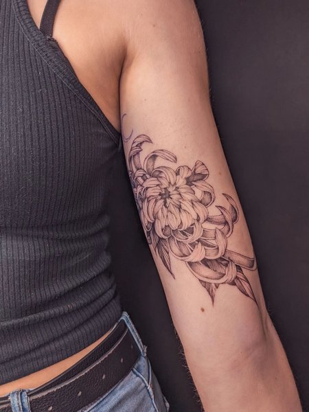 Chrysanthemum Tattoo Simple