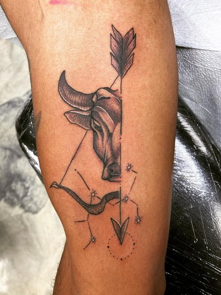 Combination Taurus And Sagittarius Tattoo