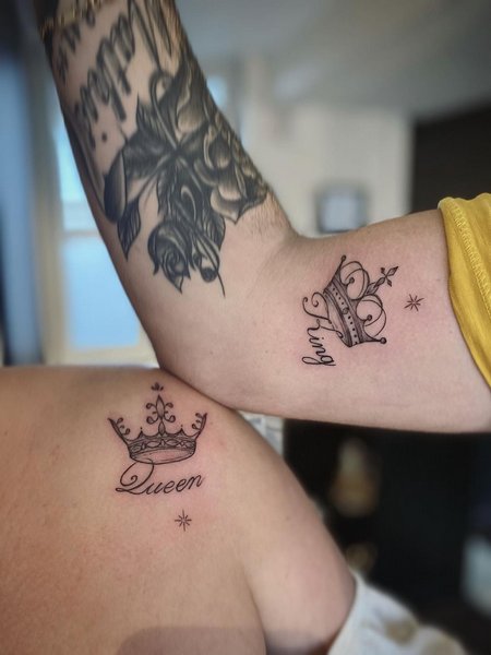 Couple Tattoos King And Queen