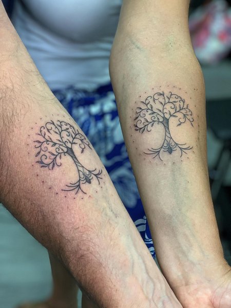 Couple Tree Of Life Tattoo