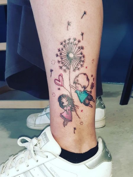 Dandelion Ankle Tattoo