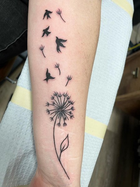 Dandelion Bird Tattoo