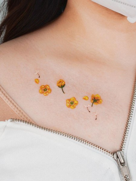 Dandelion Chest Tattoo