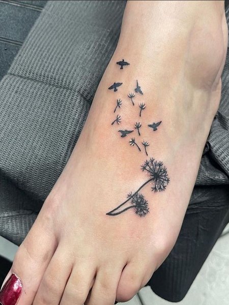 Dandelion Foot Tattoo