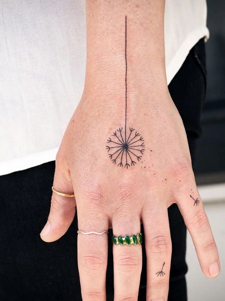 Dandelion Hand Tattoo