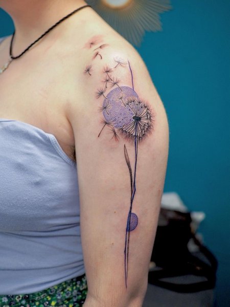 Dandelion Shoulder Tattoo