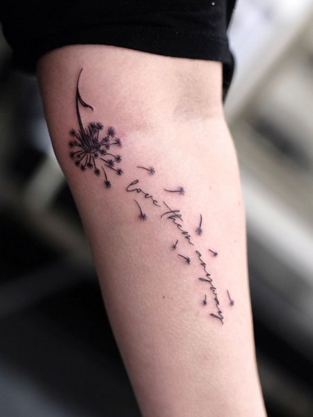 Dandelion Tattoo With Quote