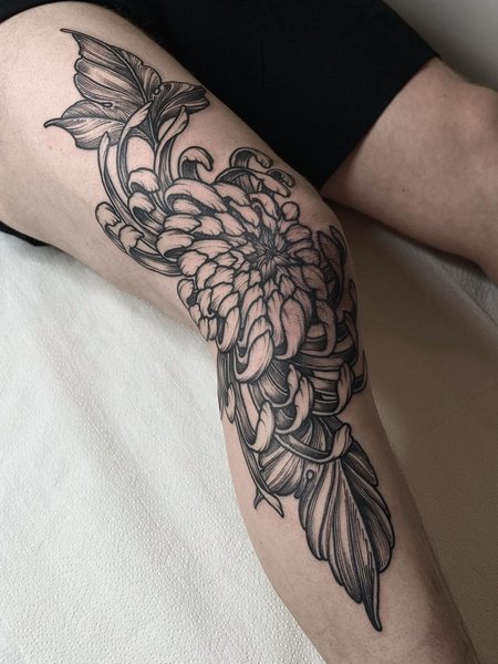 Delicate Chrysanthemum Tattoo