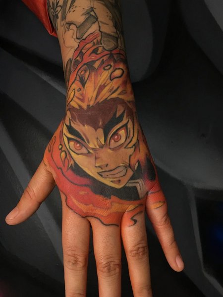 Demon Slayer Hand Tattoo