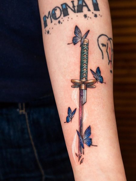 Demon Slayer Shinonu Nichirin Sword Tattoo