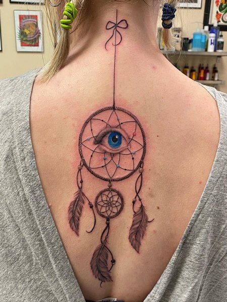 Evil Eye Tattoo On Back