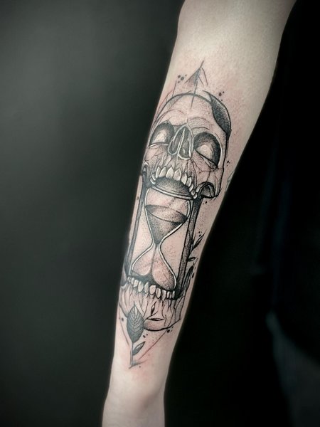 Evil Hourglass Tattoo