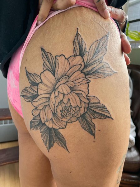 Flower Butt Tattoo